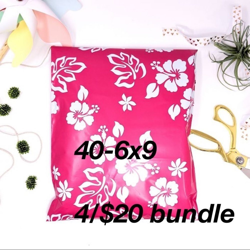 4/$20‎ Polymailers 40-6x9 Self Sealing Pink Aloha